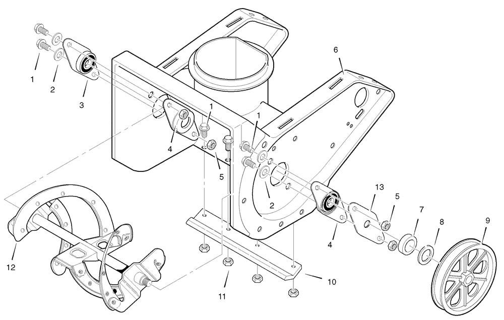 Auger Housing Group (1740273) Diagram and Parts List for 621502X37NA-521SSE 2006 Briggs and Stratton Snow Blower